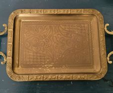 Antique ornate brass tray