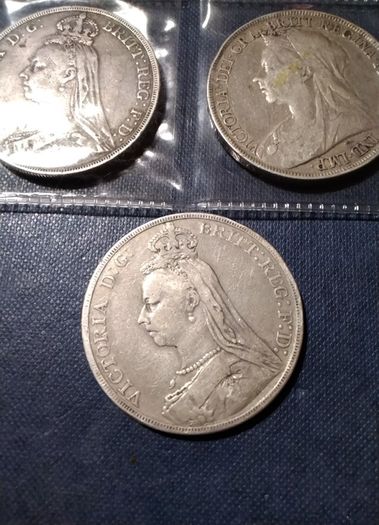Three   Victorian Silver Crowns