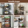 4-Tier Coffee Bar Cart with Storage, 33" H Coffee Station Cabinet With Pod Drawers for Nespresso Vertuo, Mini Toaster Oven Stand Table for Home, Kitchen, Living Room (Rustic Brown) Image 5