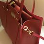 Kate Spade Small Elodie Arbour Hill Leather Satchel Bag in Red (exterior) and pink (interior) Image 5