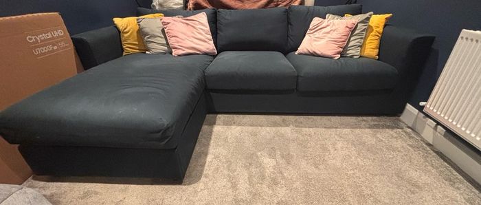 IKEA Sofa with chaise longue storage