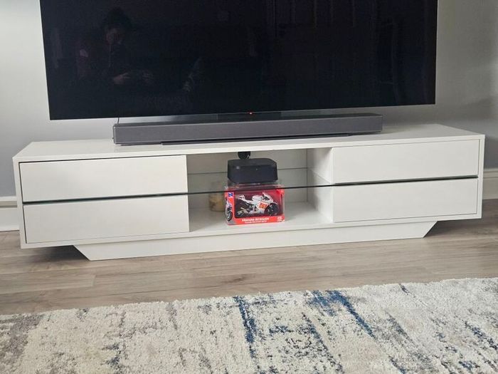 white gloss tv unit