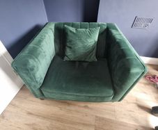 Green Fabric Loveseat