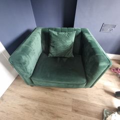 Green Fabric Loveseat