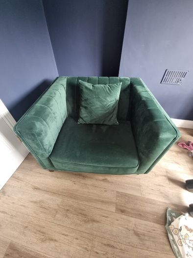 Green Fabric Loveseat
