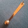 Vintage Topazio Portugal 833 Silver Gilt Vermeil liturgical spoon Chi- Rho monogram Image 5