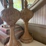 New 37cm high wood effect pumpkin finial with whitewash finish Image 2