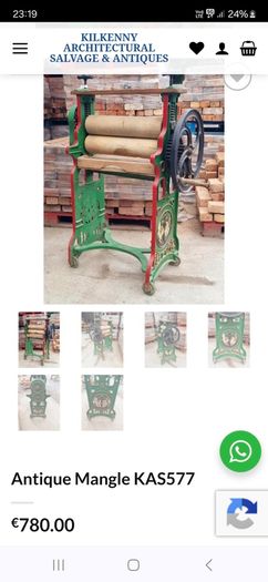 Antique 1800s heavy duty clothes mangle