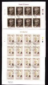 2003 Ireland Birth Centenaries of 50c Frank O'Connor & 57c ETS Walton Commemorative Stamp Sheetlet Plate 1A1A1A Fine CDS Used with Dublin cancel of 16th September 2003 (First day of issued) on envelope extract.