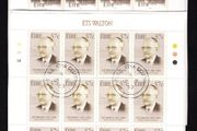 2003 Ireland Birth Centenaries of 50c Frank O'Connor &amp; 57c ETS Walton Commemorative Stamp Sheetlet Plate 1A1A1A Fine CDS Used with Dublin cancel of 16th September 2003 (First day of issued) on envelope extract.