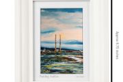 Poolbeg &amp; Dollymount Strand, Dublin, A6 framed print by artist Helen Mathews