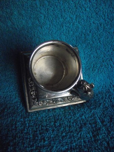 Antique Silver Plate Table Vesta With Pig Striker - Early 1900's