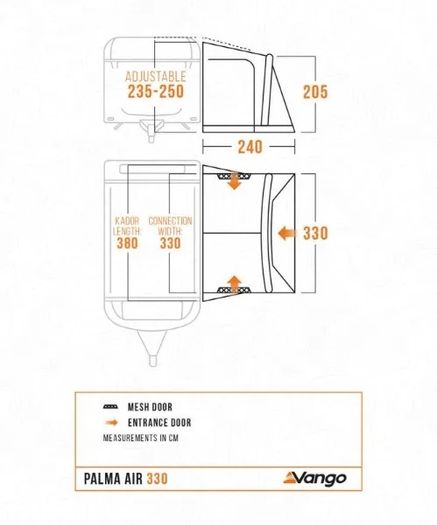 Vango Palma Air 270 Or 330 Caravan Awnings 2026