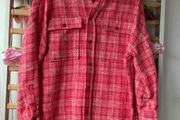 shacket zara xsmall red tweed shacket jacket