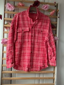 shacket zara xsmall red tweed shacket jacket
