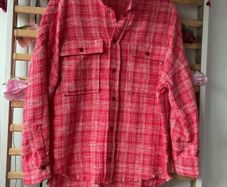 shacket zara xsmall red tweed shacket jacket