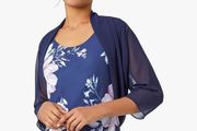 Navy chiffon balero shrug