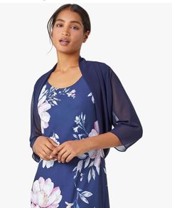 Navy chiffon balero shrug
