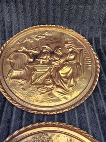 2 Vintage Brass Wall Plaque/plates
