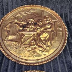 2 Vintage Brass Wall Plaque/plates