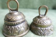 Set of 2 Vintage  Brass Sanctuary Bells Leo x Aqvila Angus x Pelicanus