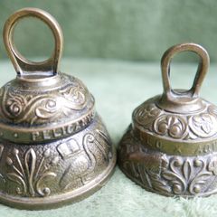 Set of 2 Vintage  Brass Sanctuary Bells Leo x Aqvila Angus x Pelicanus