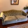 Green velvet chesterfield suite Image 2