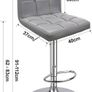 NEW SALE | Bar Stools (2/Set) Adjustable Bar Chairs Breakfast Dining Stools for Kitchen Island Counter PU Leather Double Stitching Square Back with decoration Image 5