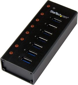 StarTech 7-Port USB-A Hub 5Gbps in Rugged Industrial Metal (ST7300U3M)