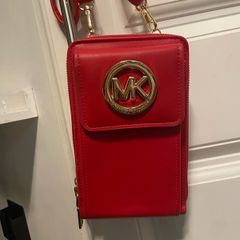 mk bag/purse red and gold