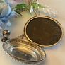 Victorian Sterling Silver Locket with beautiful engraved Ivy Leaves on both sides and & raised detailing around the edge. The locket is late 1800s It hold a bouquet of dried flowers inside. Choice of 18" or 30" Chain. Please PM for details. Katie P. Image 3