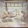 Framed Vintage Charles James Lewis Print "Reading by the Window" Image 3