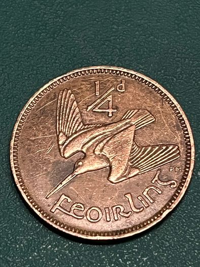 1928 Irish Free State Shilling & Farthing High-Grade EF/AU Rare Detail