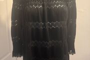River Island Black off shoulder blouse size UK16 EU44 Postage included