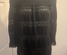 River Island Black off shoulder blouse size UK16 EU44 Postage included
