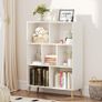 7 Cube Bookshelf, 3 Tier Modern Bookcase with Legs, 31 inch Wooden Book Shelf Image 2