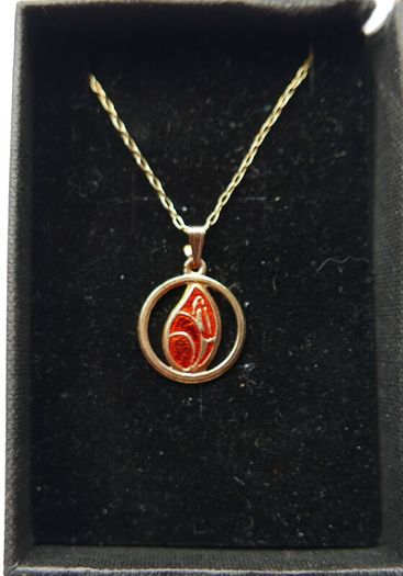 Vintage Sterling Silver 925 Gold Plated Chain with Pendant , length 20" - 2,8g