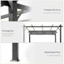 3 x 3 m Aluminum Gazebo, with Retractable Roof - Grey Image 4