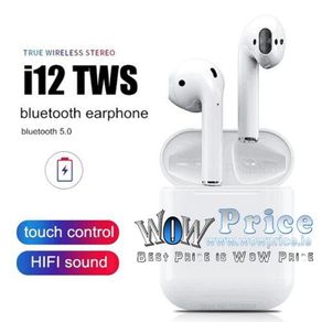 08440 i12 TWS Universal Bluetooth Earbuds With Charging Dock