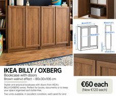 IKEA BILLY /OXBERG Bookcase with doors