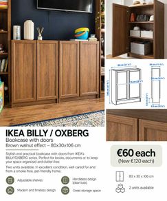 IKEA BILLY /OXBERG Bookcase with doors