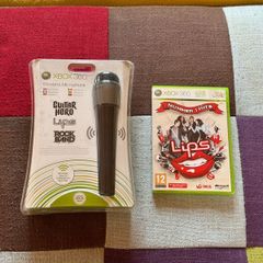 Xbox 360 Wireless Microphone + Lips Number One Hits Karaoke game