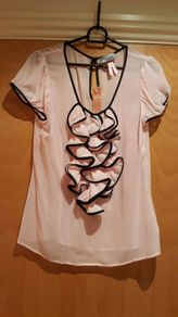 Lipsy pink and black top