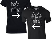 He's Mine And She's Mine Couple T-shirts For Valentines Day Gift Present Idea