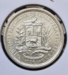 1965 Venezuela 1 Bolivar Silver coin