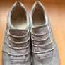 Clarks Ladies Light grey marbled effect leather slip on shoes size 7 Image 3