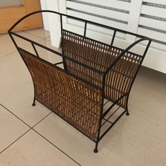 Iron and Bamboo Magazine Rack