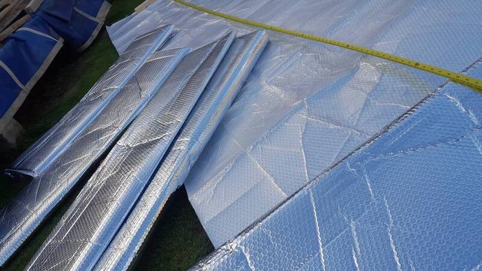Sheets of Reflective foil.