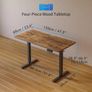 Electric Standing Desk 120 x 60 cm, Height Adjustable Sit Stand Desk with Memory Presets, Home Office Computer Desk, Black Frame with Vintage Brown Top Image 2