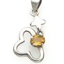 Vintage 925 Sterling Silver & Citrine Butterfly Pendant Image 3